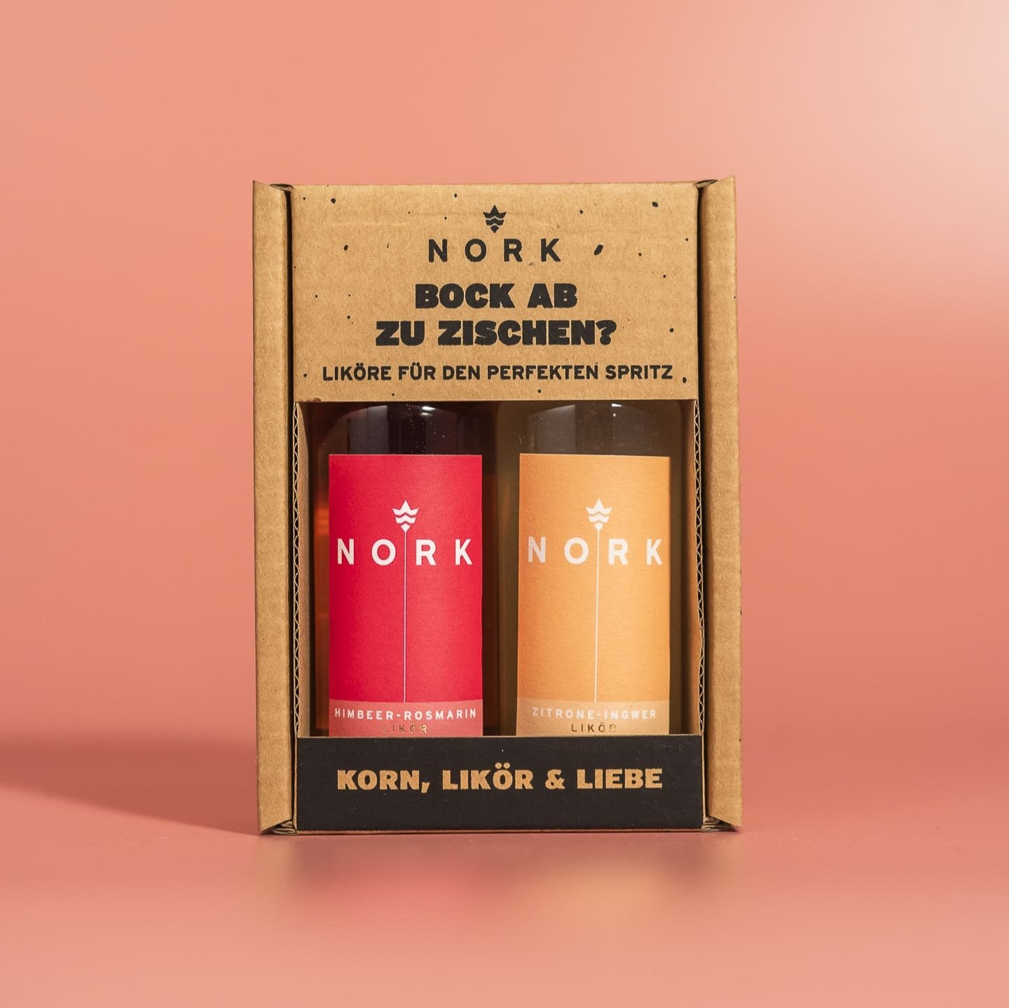 Ein NORK Mini Set mit zwei fruchtigen Likören