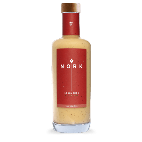 Eine Flasche NORK Lebkuchen-Eierlikör